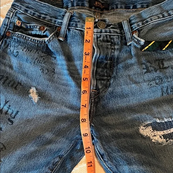Distressed patchwork jeans by Polo Ralph Lauren size 27 - Picture 10 of 12